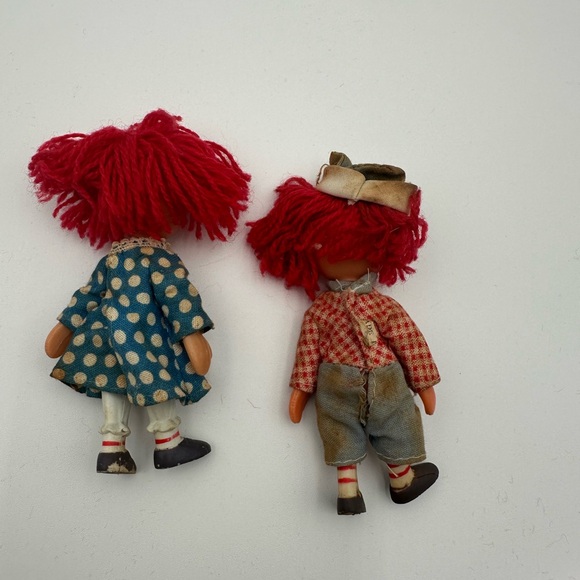 Vintage Bobbs - Merrill Raggedy Ann and Andy 4" Dolls made in Hong Kong - Picture 4 of 6